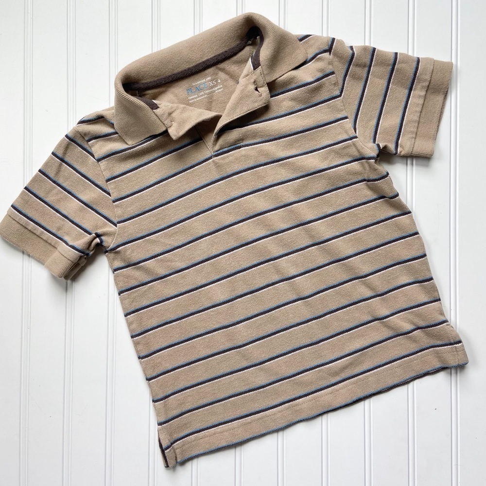 •The Children’s Place• tan striped polo